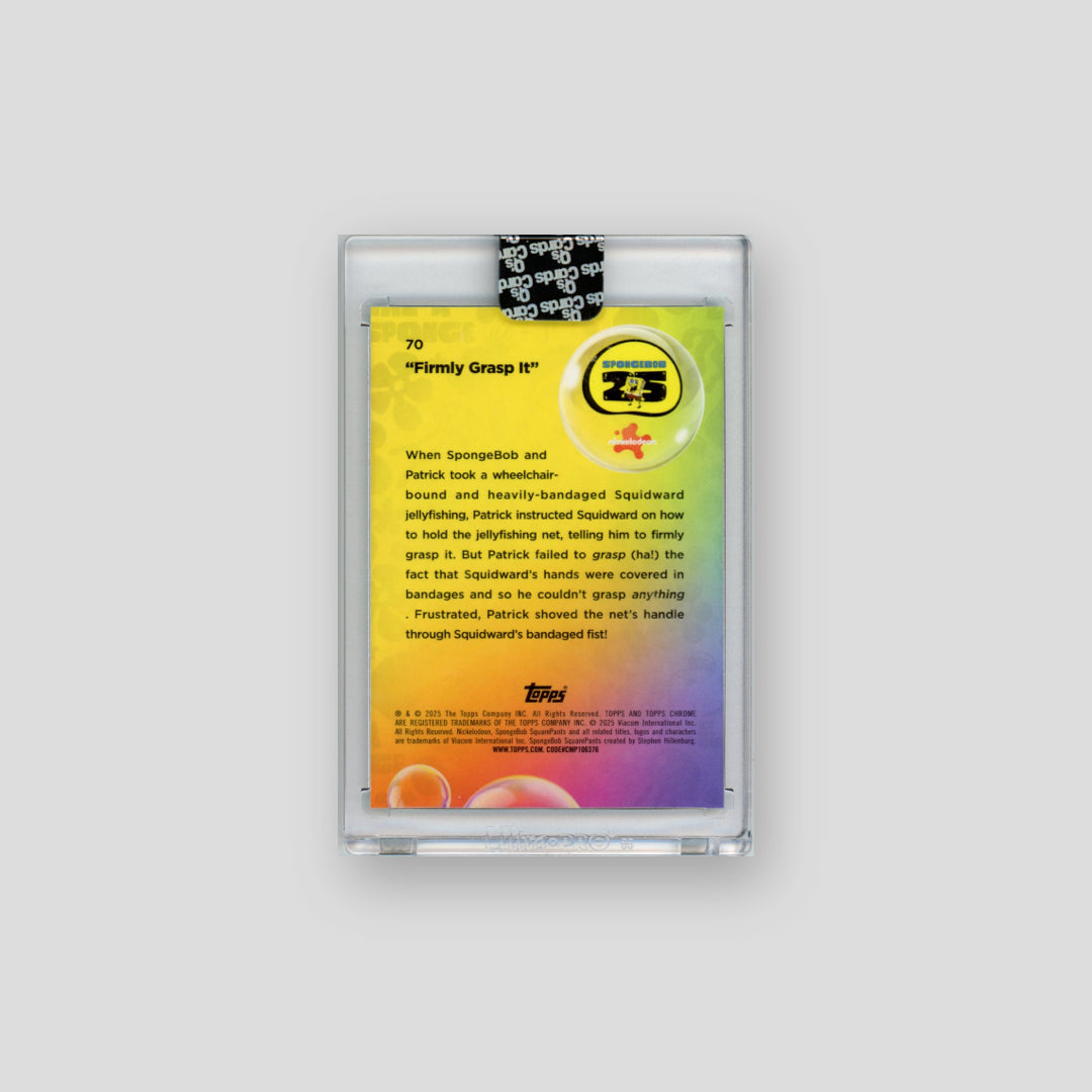 2025 Topps Chrome Spongebob Firmly Grasp it Aqua /75 #70