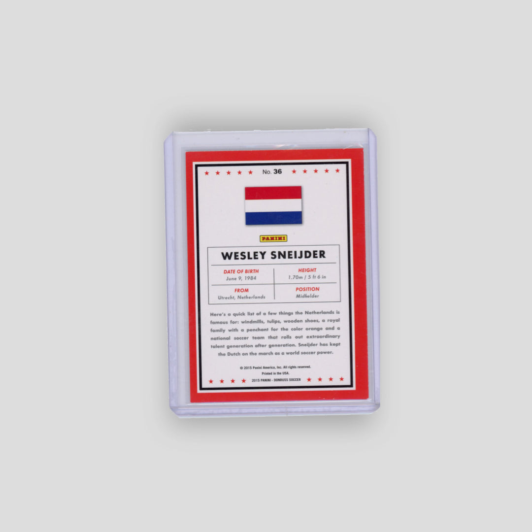 2015 Panini Donruss Soccer Wesley Sneijder On Card Auto Base #36