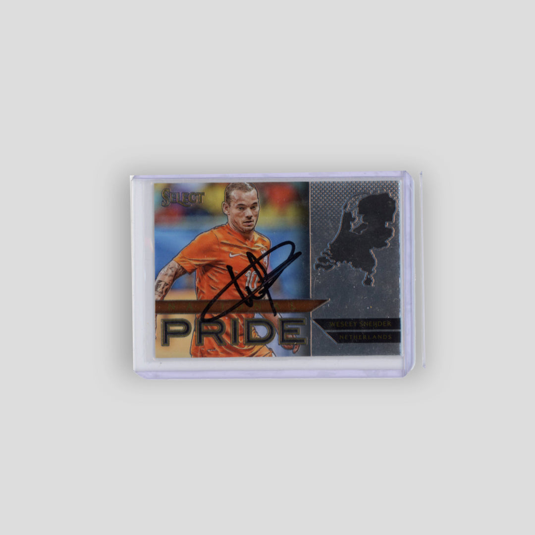 2015-16 Panini Select Soccer Wesley Sneijder On Card Auto National Pride #50
