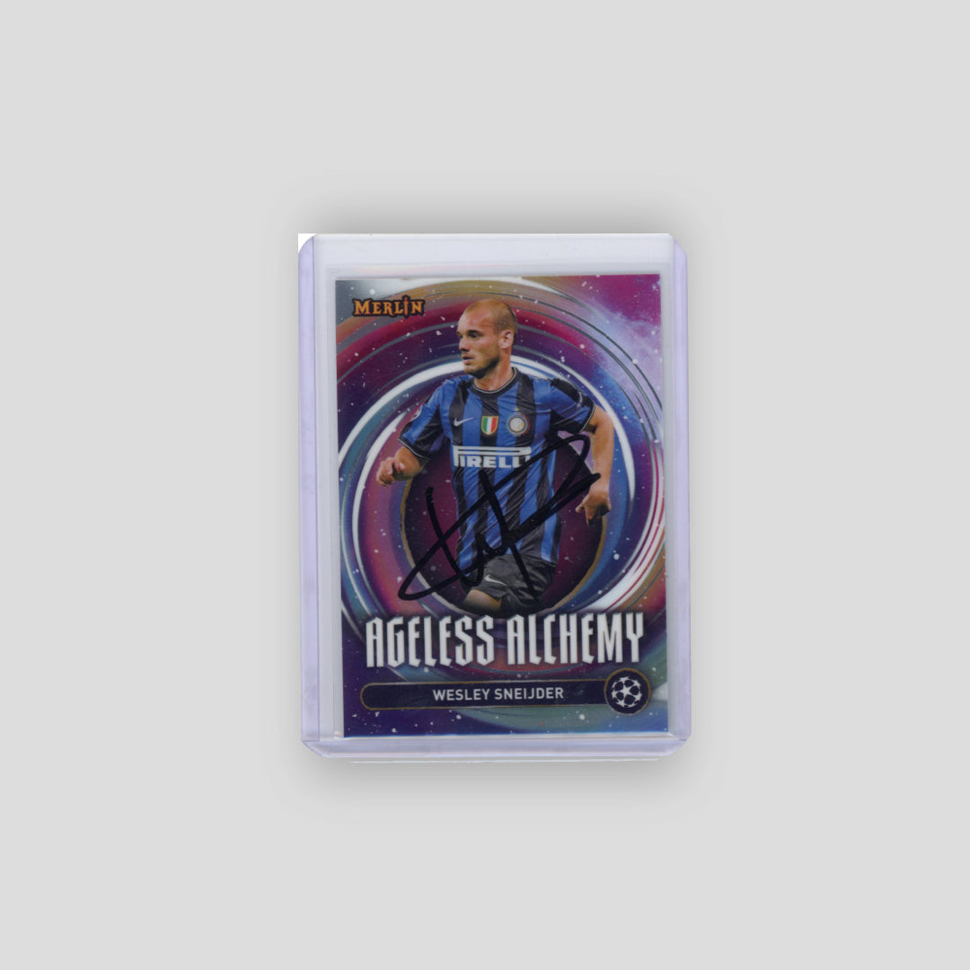 2025 Topps Merlin Wesley Sneijder On Card Auto Ageless Alchemy Base #AA-8