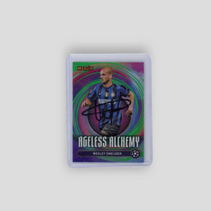 2025 Topps Merlin Wesley Sneijder On Card Auto Green Ageless Alchemy /99 #AA-8