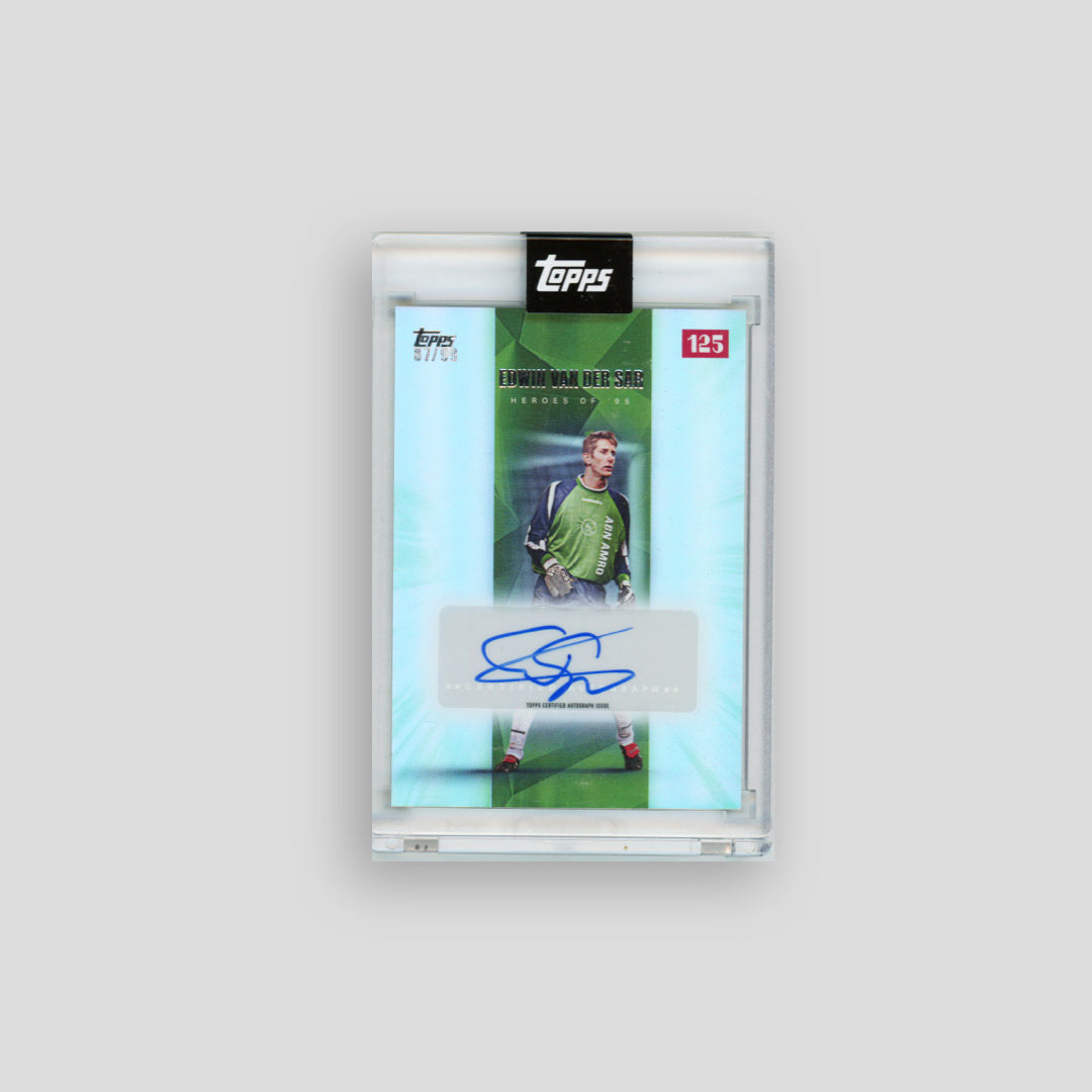 2025 Topps Ajax 125th Edwin van der Sar Green Heroes of '95 Auto /99