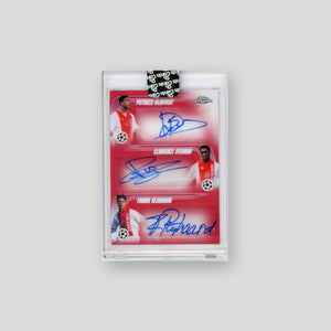 2025-26 Topps Chrome UCC Kluivert Seedorf Rijkaard Triple Auto Red /5 #CTR-KSR