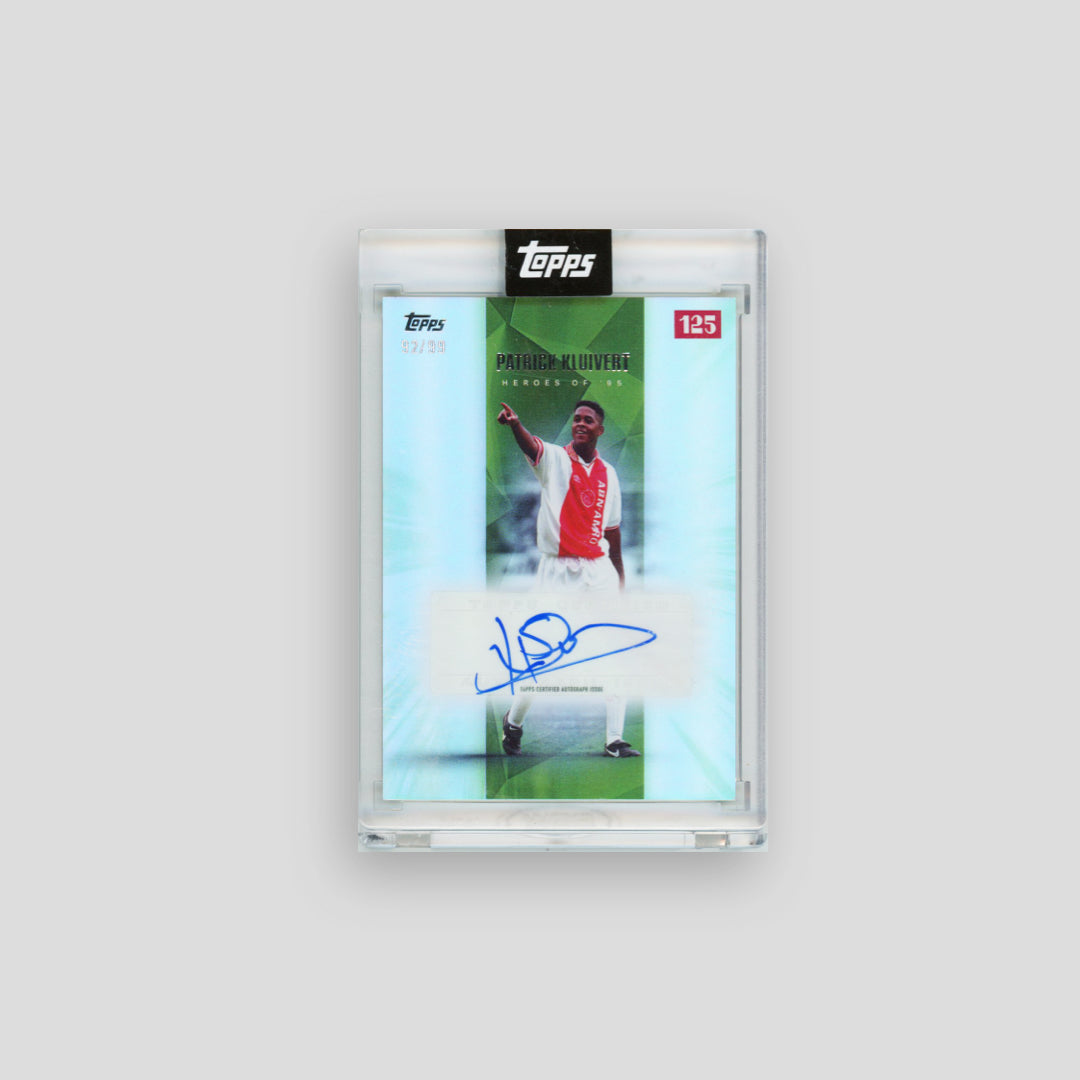 2025 Topps Ajax 125th Patrick Kluivert Heroes of '95 Green Auto /99