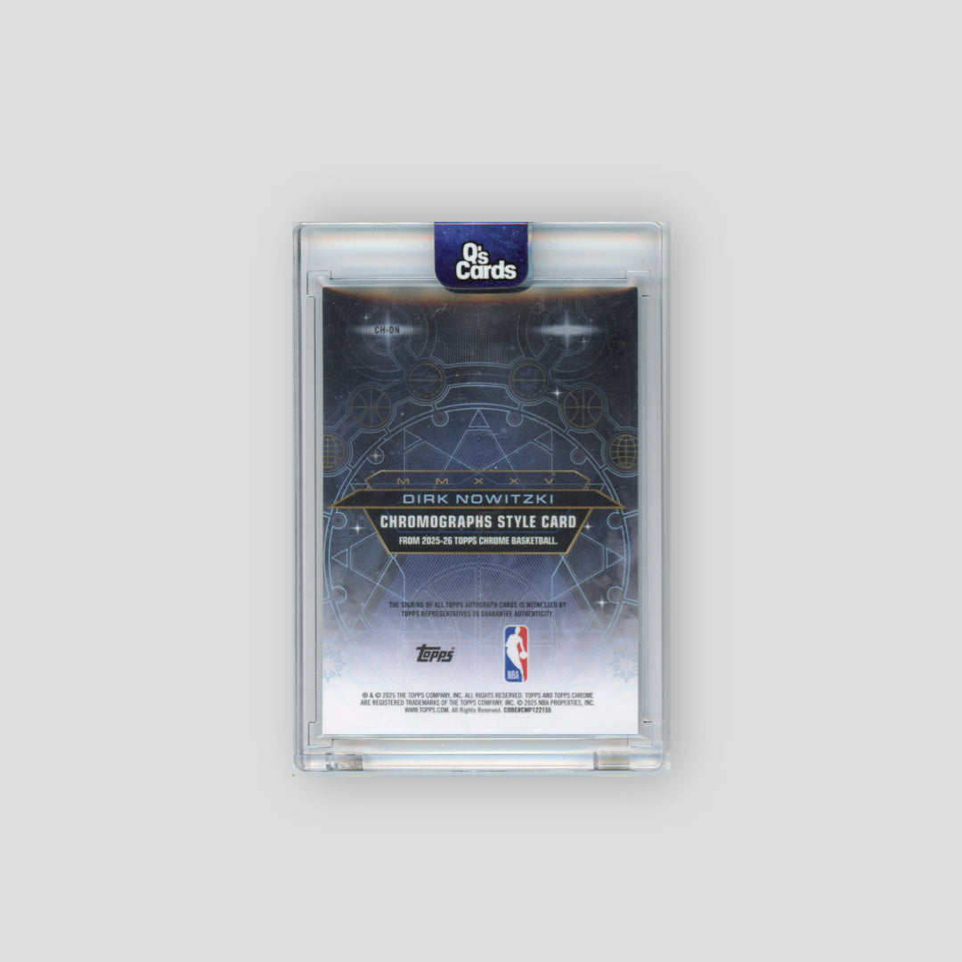 2025-26 Topps Chrome Dirk Nowitzki Chromographs Auto Purple /75 #CH-DN