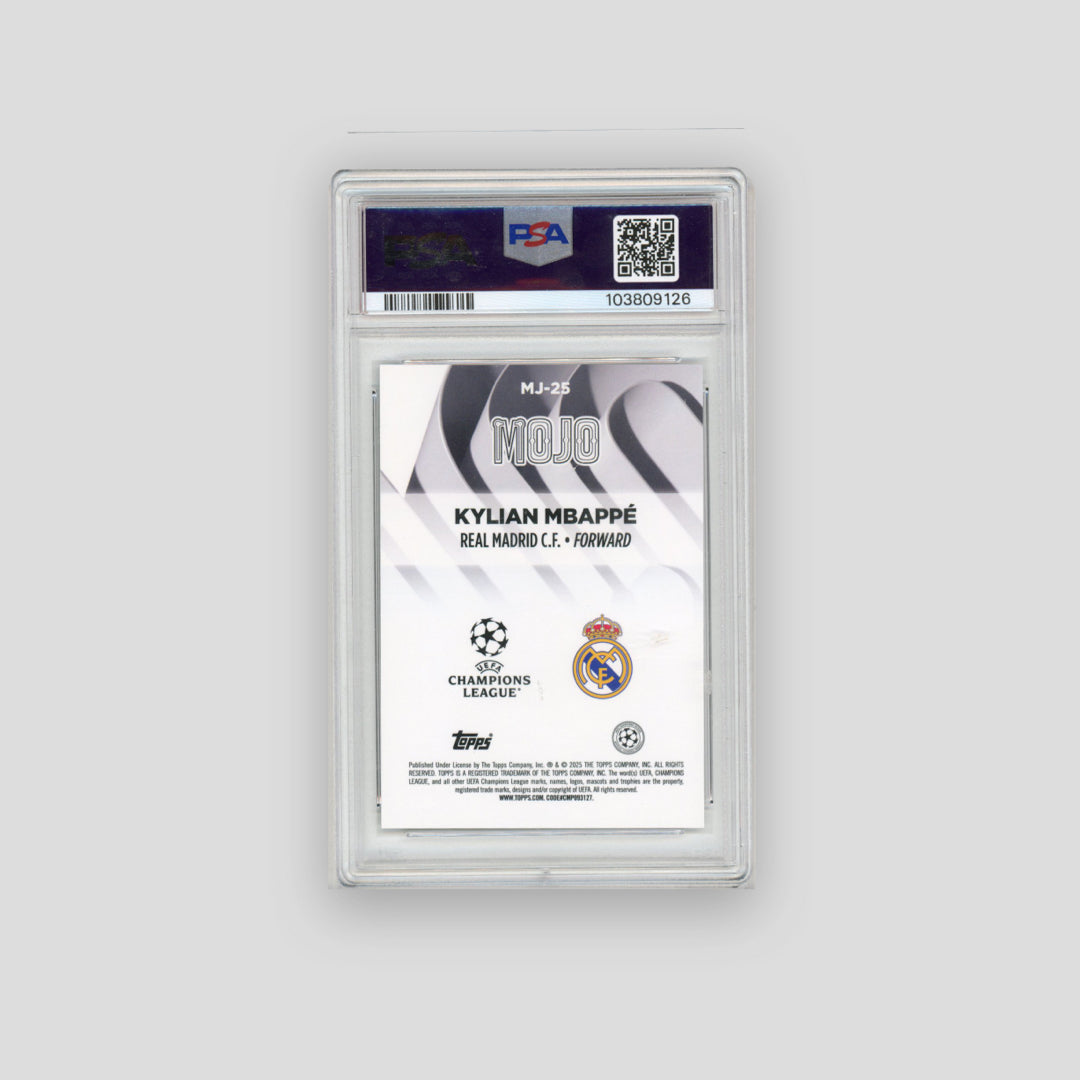 2024-25 Topps Chrome UCC Mojo Kylian Mbappe #MJ25 (PSA 10) - Q's Cards