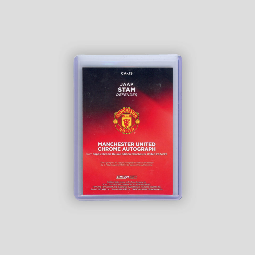 2025 Topps Chrome Jaap Stam Manchester United Gold /50 #CA-JS - Q's Cards