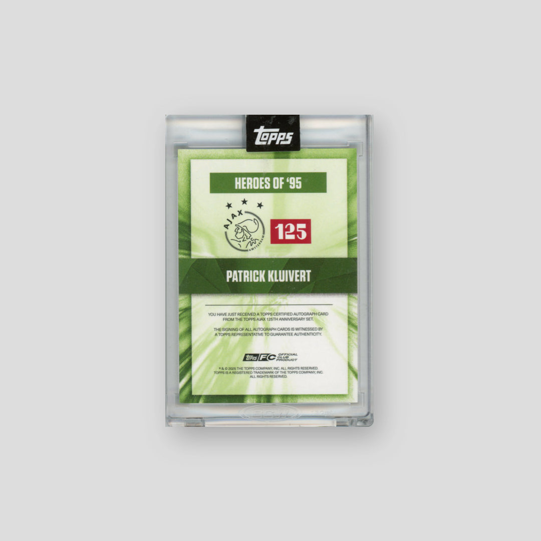 2025 Topps Ajax 125th Patrick Kluivert Heroes of '95 Green Auto /99