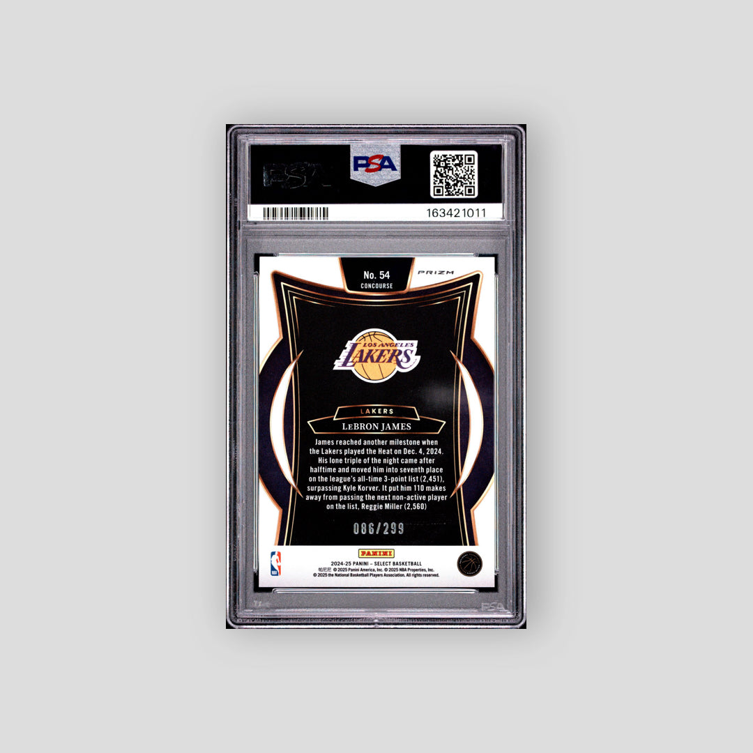 2024-25 Panini Select Lebron James Light Blue Prizm /299 #54 PSA 10 - Q's Cards