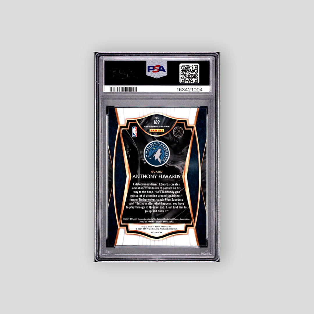 2020-21 Panini Select Anthony Edwards Silver Prizm #169 PSA 9 - Q's Cards