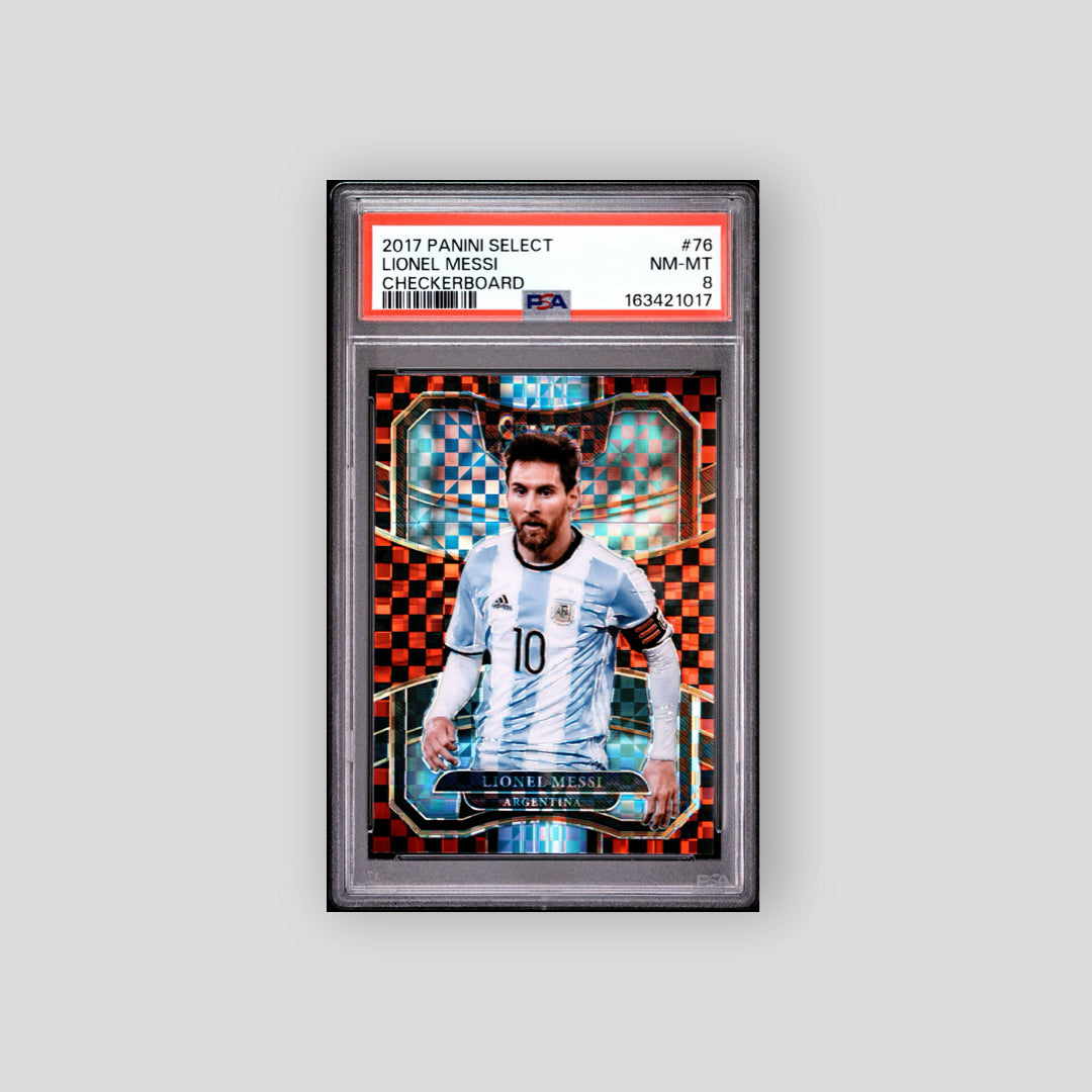 2017-18 Panini Select Lionel Messi Checkerboard #76 PSA 8 - Q's Cards