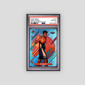 2025-26 Topps Finest Derik Queen Sky Blue Refractor /150 #13 PSA 10
