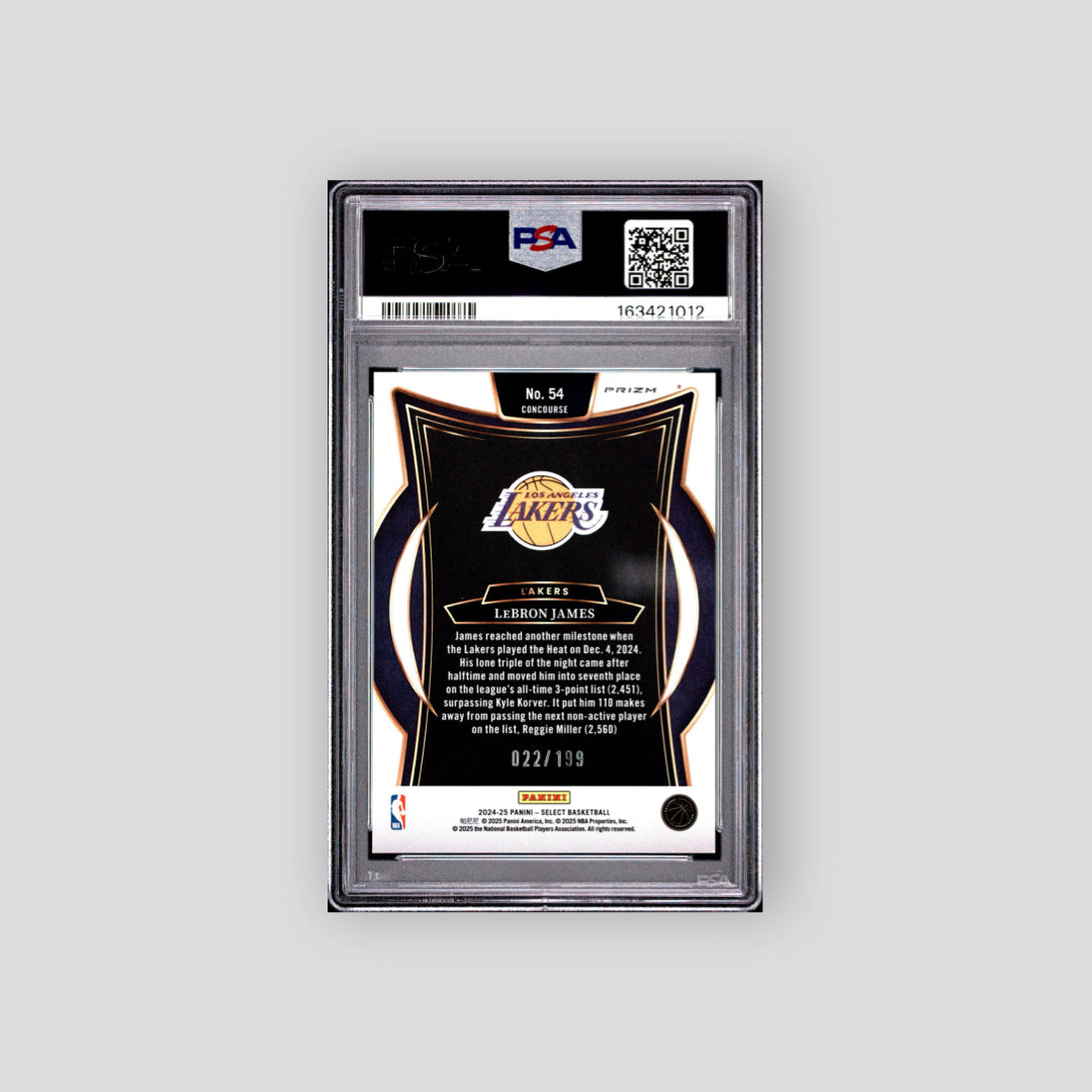 2024-25 Panini Select Lebron James Red Prizm /199 #54 PSA 9 - Q's Cards