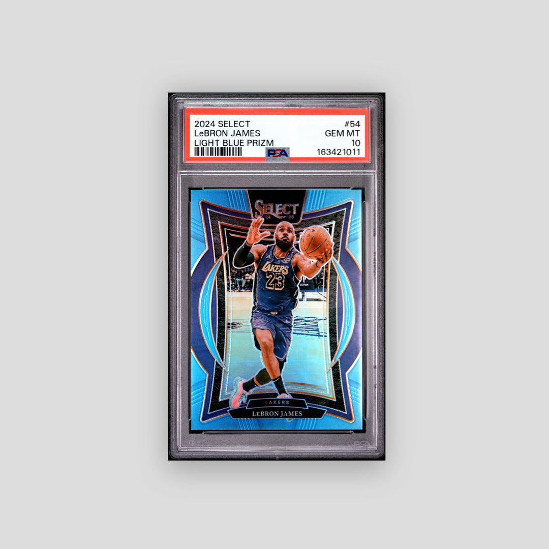 2024-25 Panini Select Lebron James Light Blue Prizm /299 #54 PSA 10 - Q's Cards