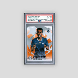 2025-26 Topps Chrome UCC Estevao Willian Ultimate Stage Orange /25 #US-14 PSA 10