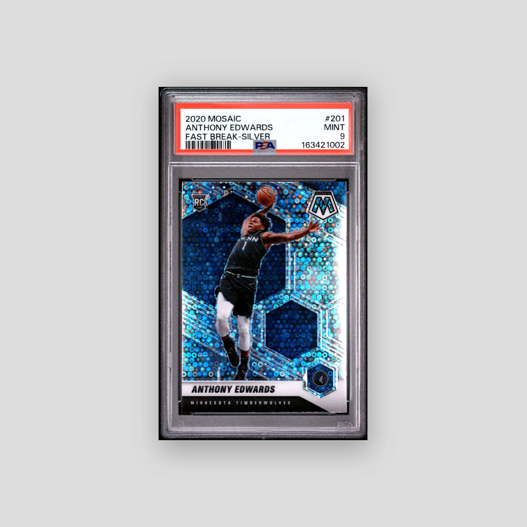 2020-21 Panini Mosaic Anthony Edwards Fast Break Silver #201 PSA 9 - Q's Cards