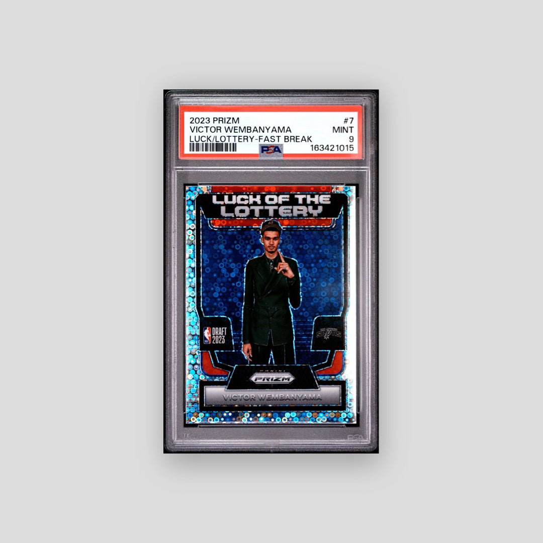 2023-24 Panini Prizm Victor Wembanyama Luck Of The Lottery Fast Break #7 PSA 9 - Q's Cards