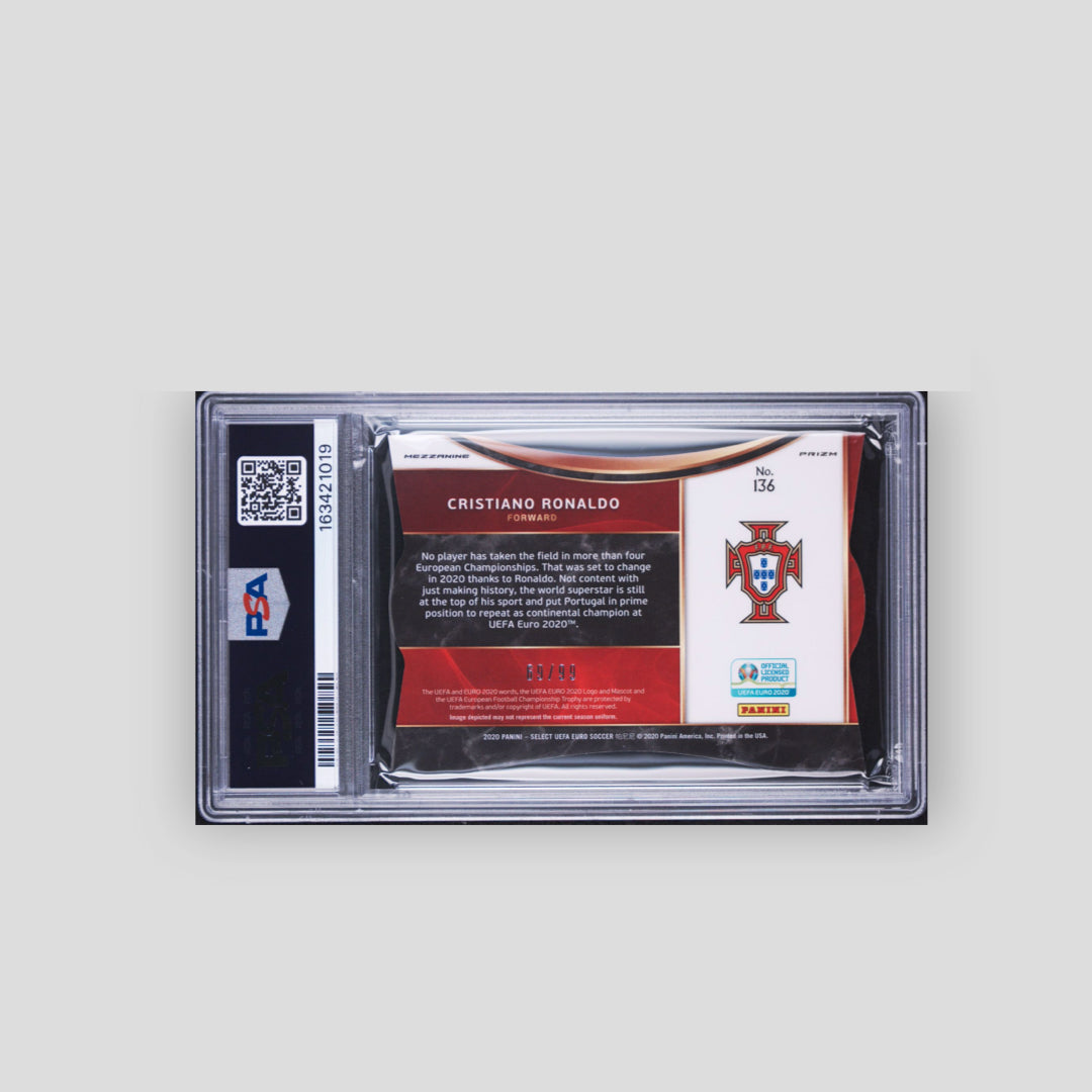 2020 Panini Select UEFA EURO Christiano Ronaldo Mezzanine SP Pink /99 #163 PSA 7 - Q's Cards