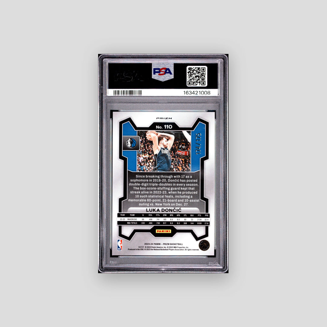 2023-24 Panini Prizm Luka Doncic White /175 #110 PSA 9 - Q's Cards