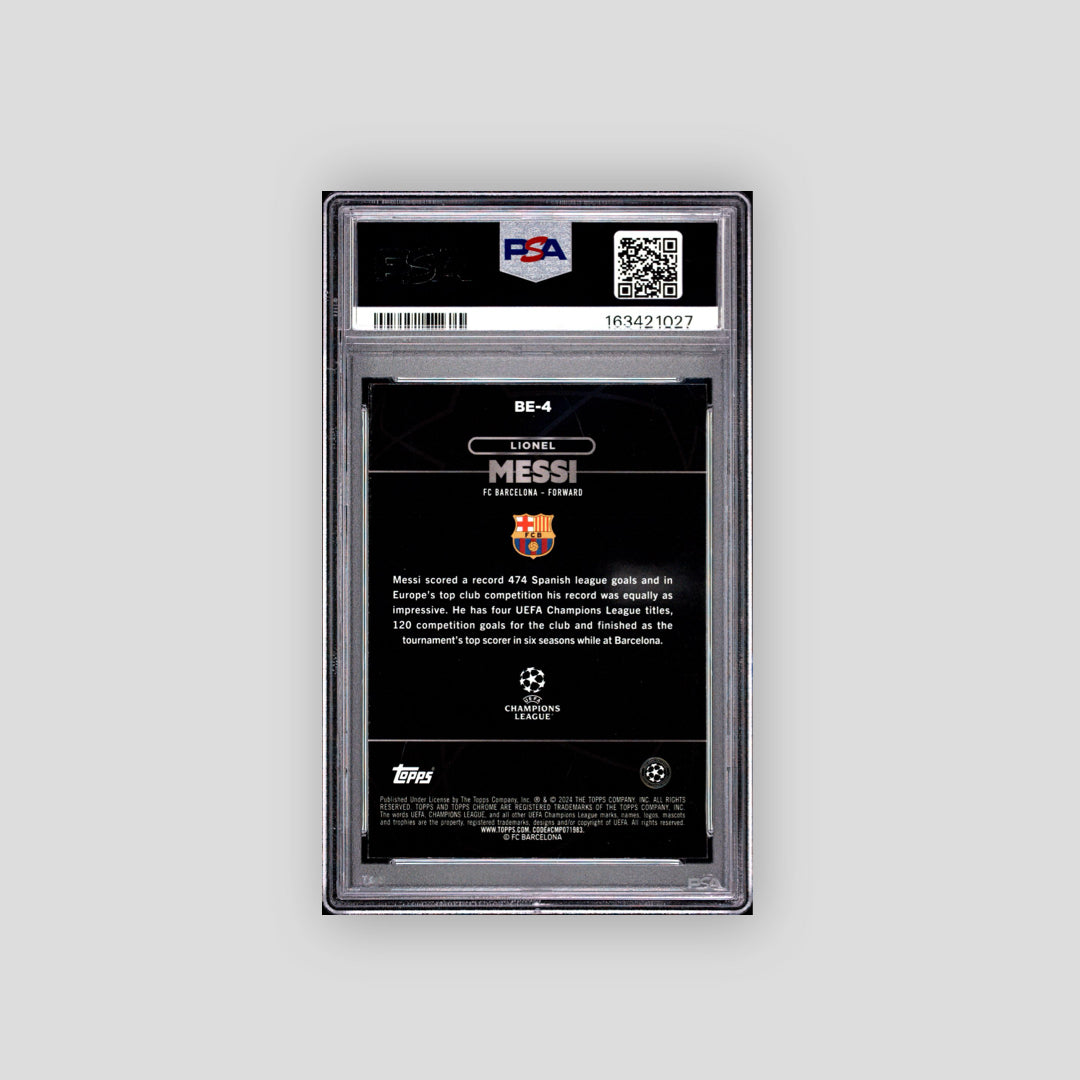 2023-24 Topps Chrome Lionel Messi Shadow Etch #BE4 PSA 9 - Q's Cards
