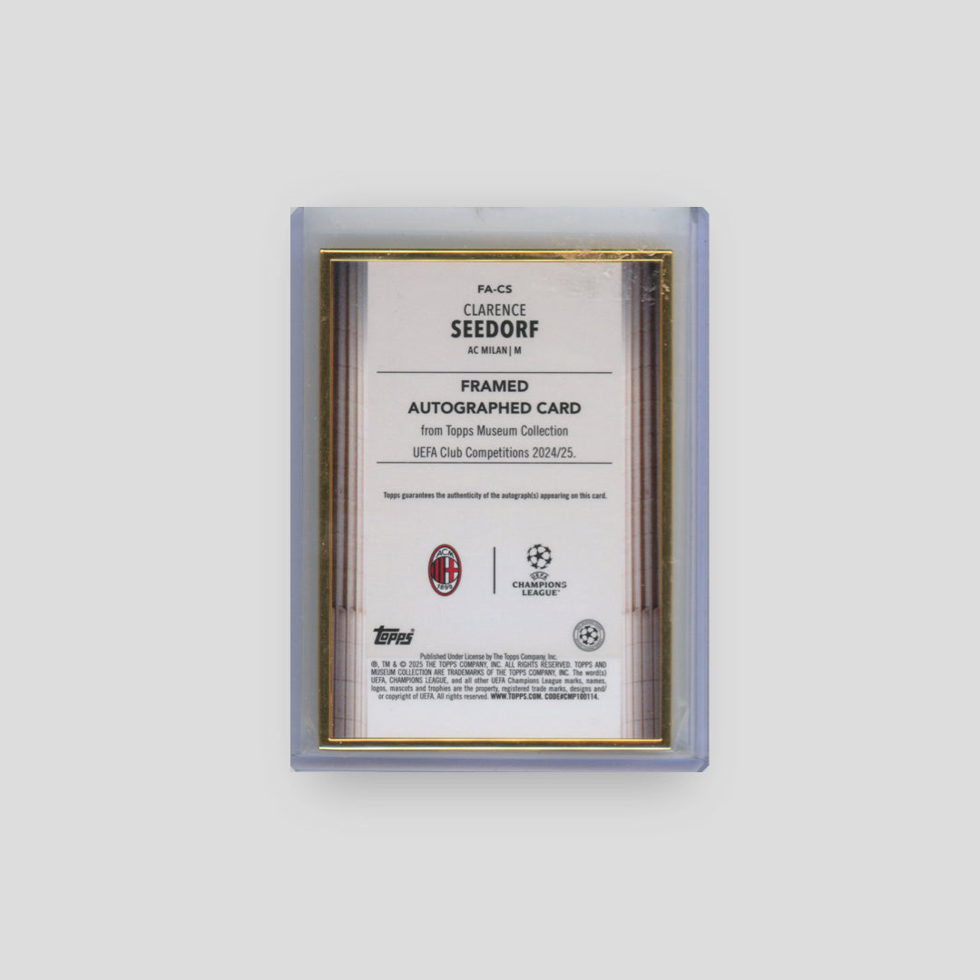 2025 Topps Museum Collection UCC Clarence Seedorf Framed Auto Gold /75 #FA-CS