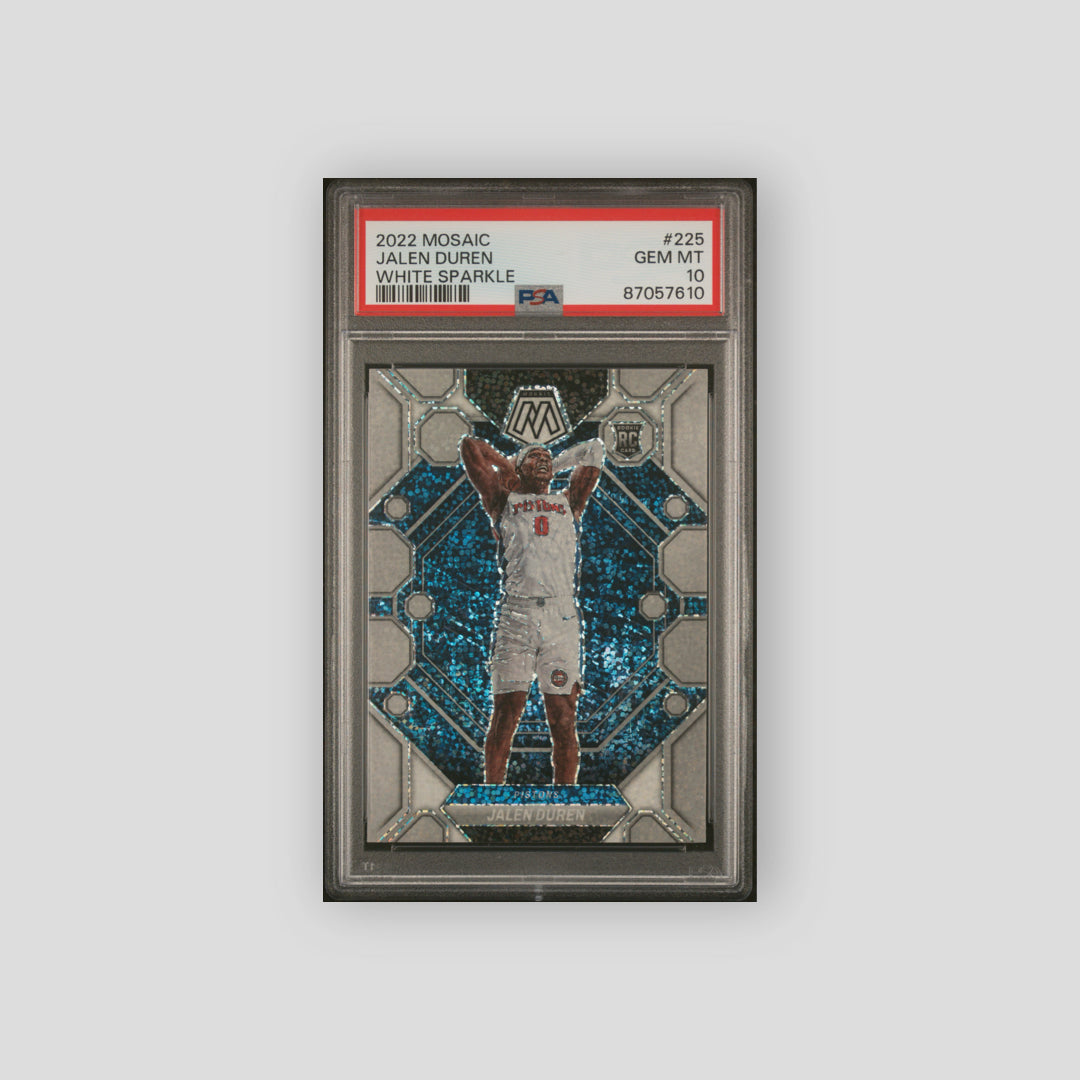 2022 Panini Mosaic Jalen Duren White Sparkle #225 PSA 10