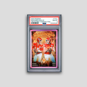 2024 Panini Phoenix Mahomes II/Kelce Treasured Tandems-Pink #TTKC PSA 8