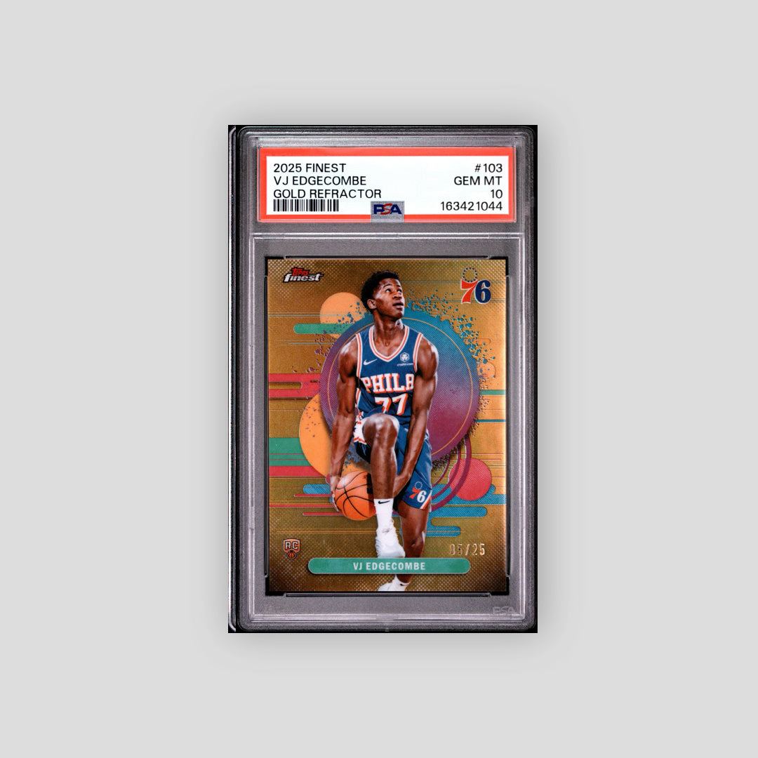 2025 Topps Finest VJ Edgecombe Gold Refractor #103 PSA