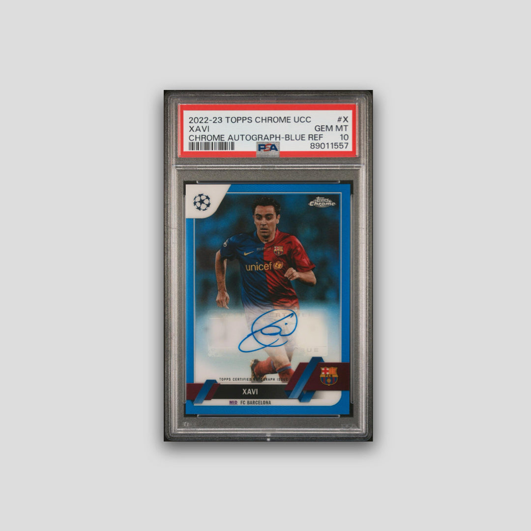 2022-23 Topps Chrome UCC Xavi Chrome Autograph-Blue Ref #X PSA 10 - CDP
