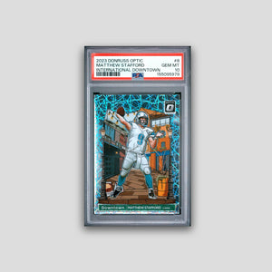 2023 Panini Donruss Optic International Downtown Matthew Stafford #8 PSA 10