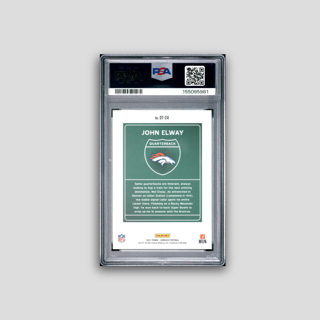 2021 Panini Donruss Downtown John Elway Downtown! #DT-24 PSA 9