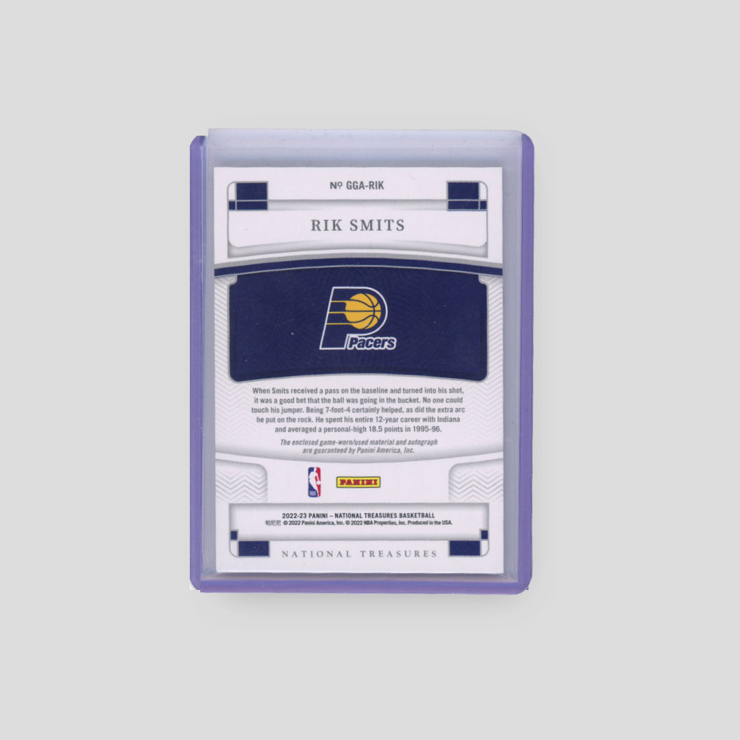 2022-23 Panini National Tresures Game Gear Rik Smits /99 #GGA-RIK - Q's Cards