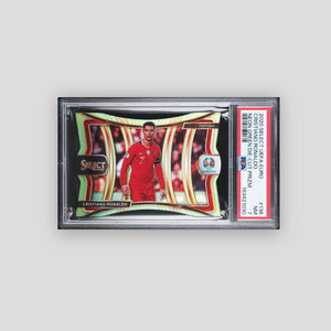 2020 Panini Select UEFA EURO Christiano Ronaldo Mezzanine Neon Green /149 #163 PSA 7