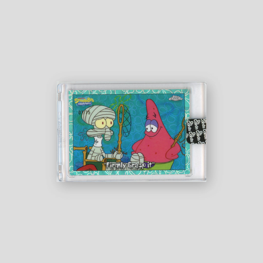 2025 Topps Chrome Spongebob Firmly Grasp it Aqua /75 #70