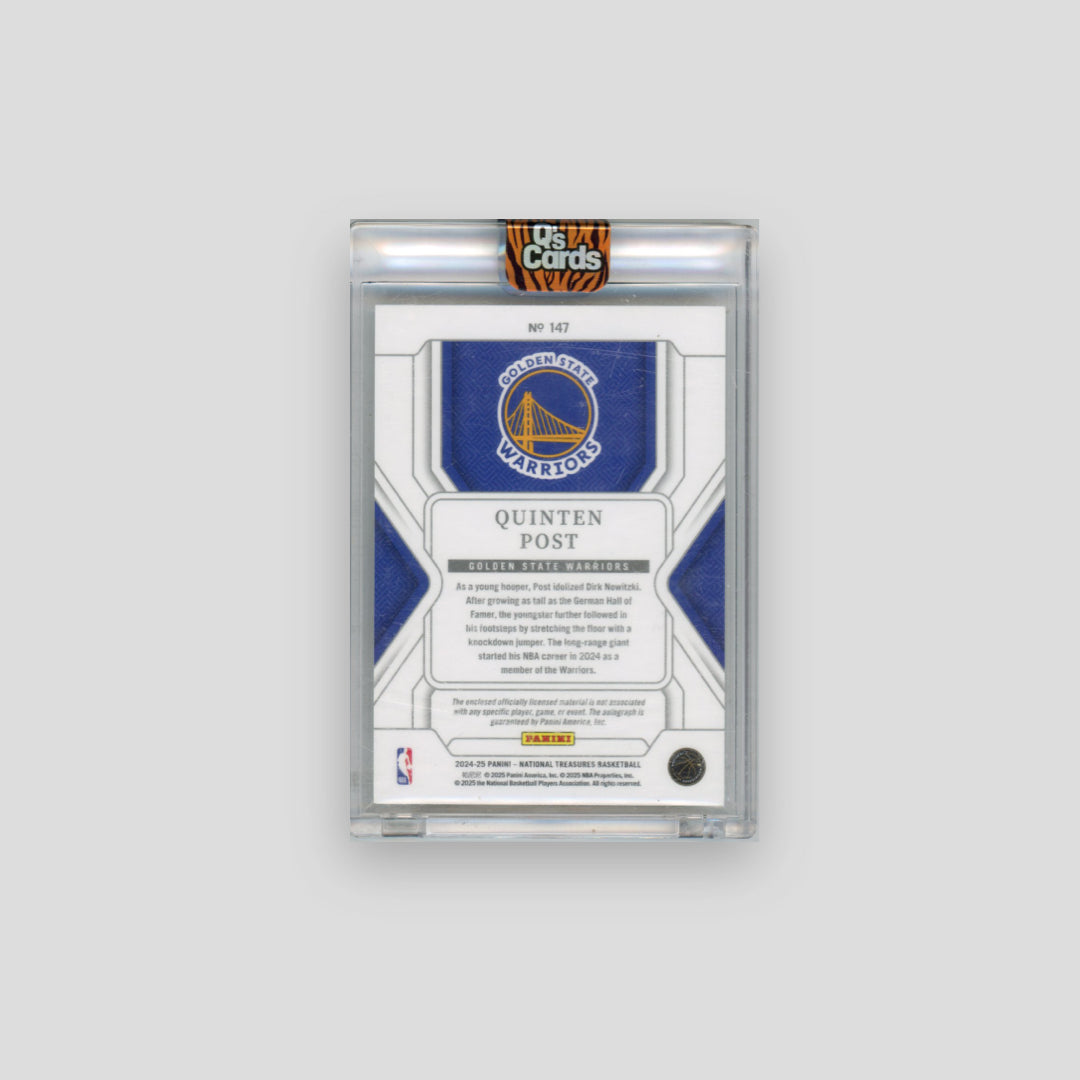 2024-25 Panini National Treasures Quinten Post Patch Auto /49 RC #147