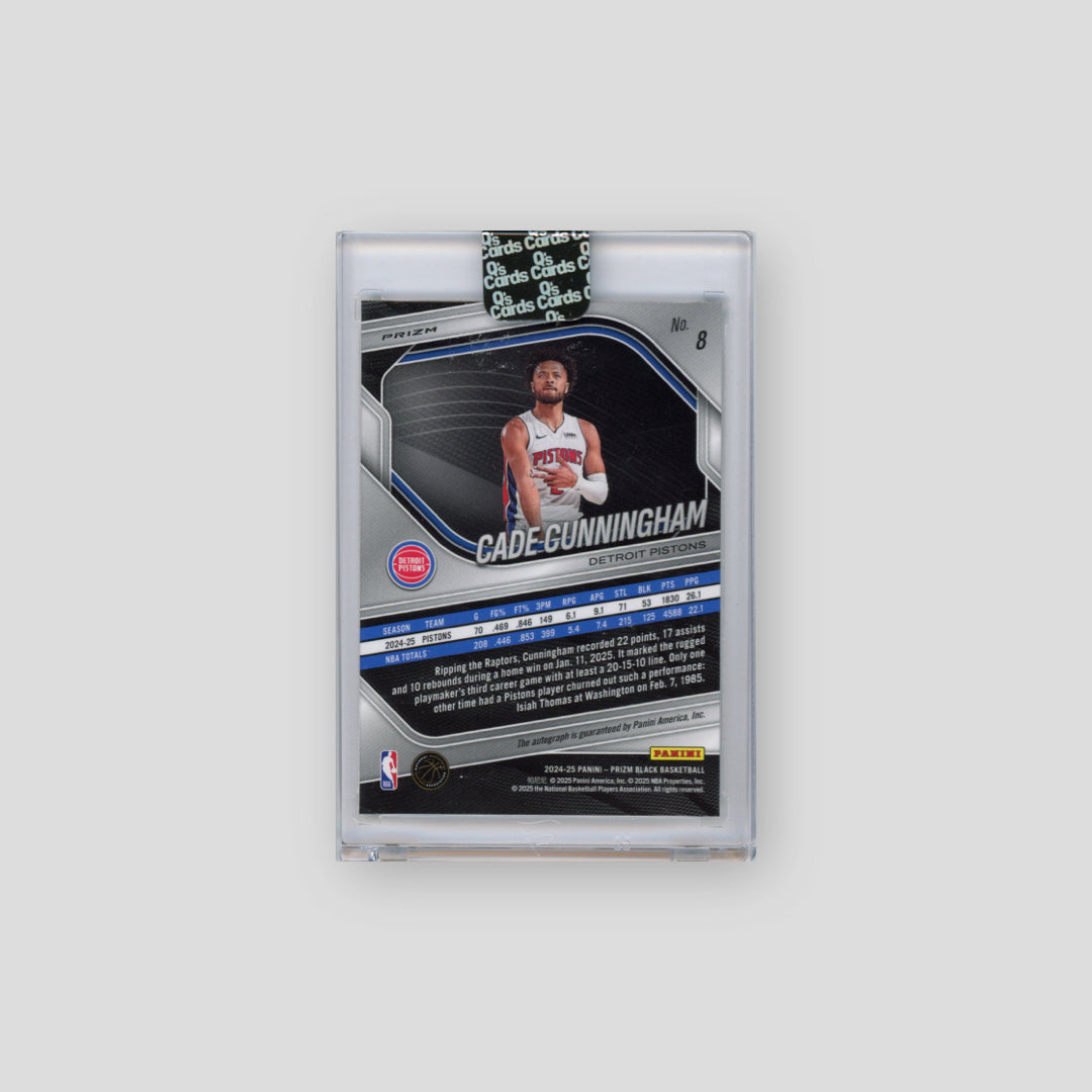 2024-25 Panini Prizm Black Cade Cunningham Base Autographs Silver Prizms AU #8