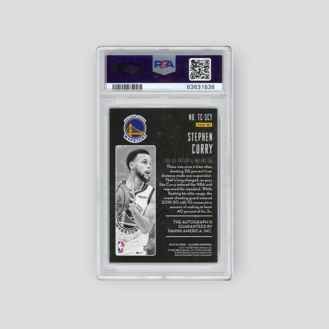 2019-20 Panini Illusions Stephen Curry Trophy Collection Orange /10 (PSA AUTHENTIC)