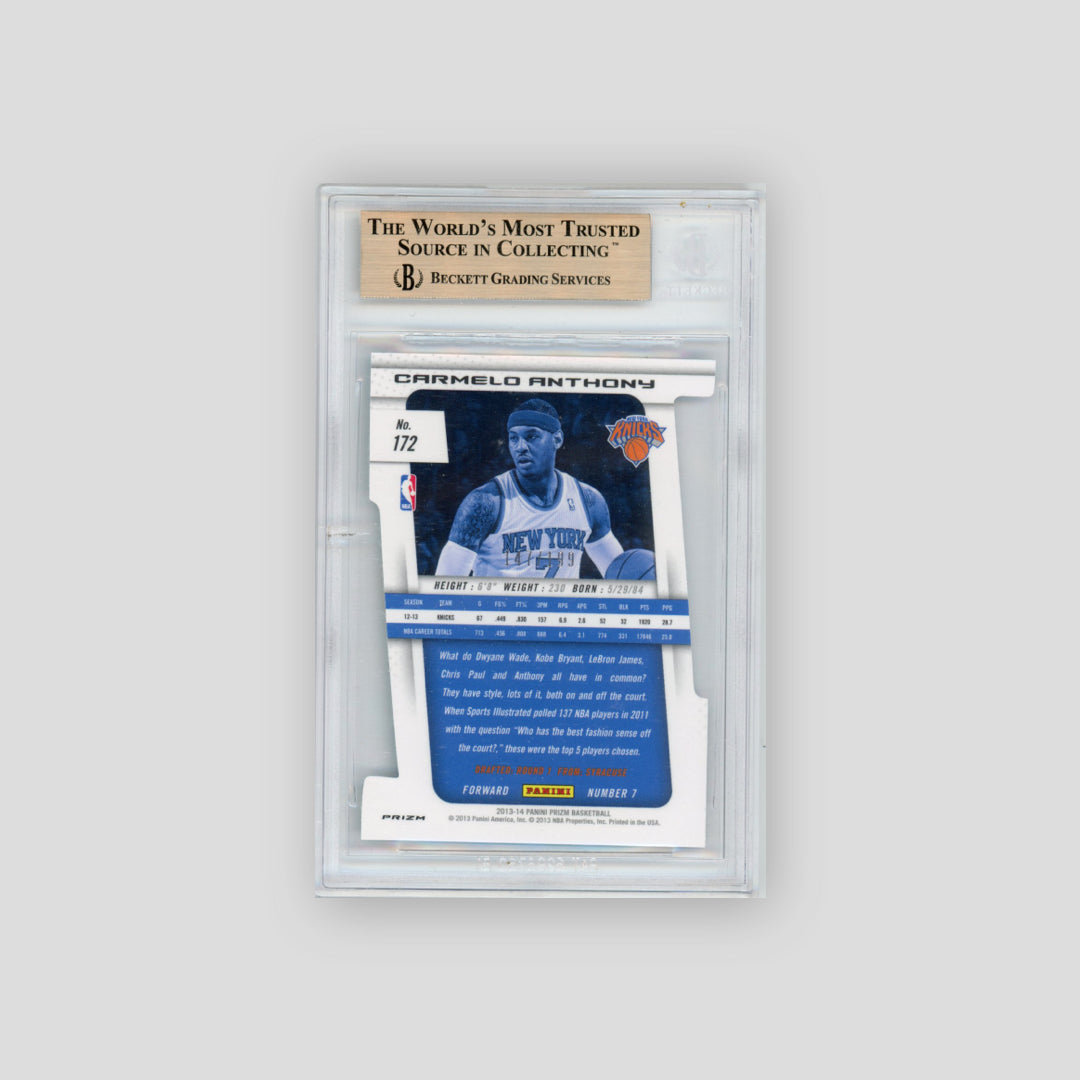 2013-14 Panini Prizm Carmelo Anthony Prizms Light Blue Die Cut /199 BGS 9.5 #172