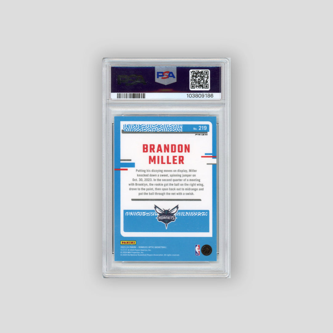 2023-24 Donruss Optic Brandon Miller Choice PSA9 RC #219