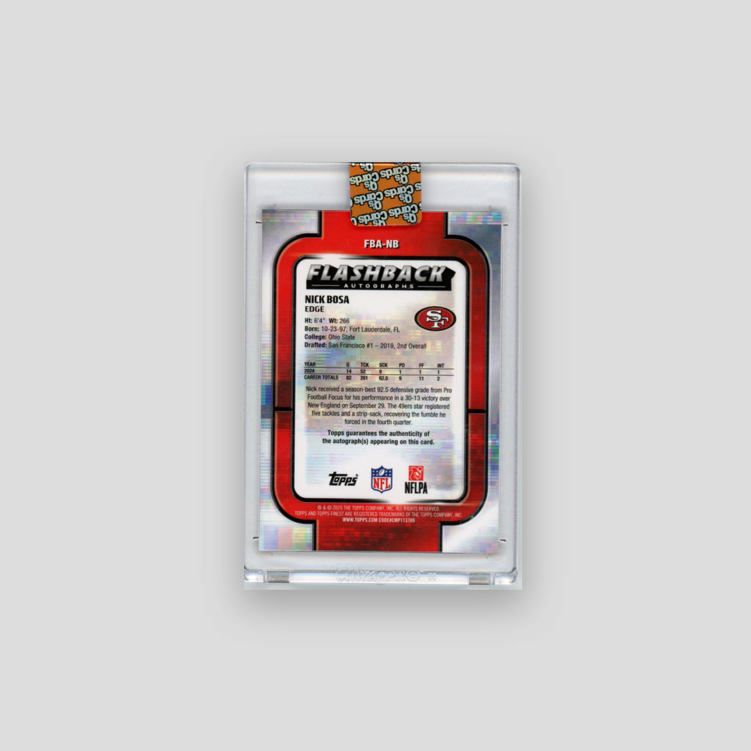 2025 Finest Nick Bosa Flashback Autographs Orange Refractor #/25 #FBA-NB - CDP