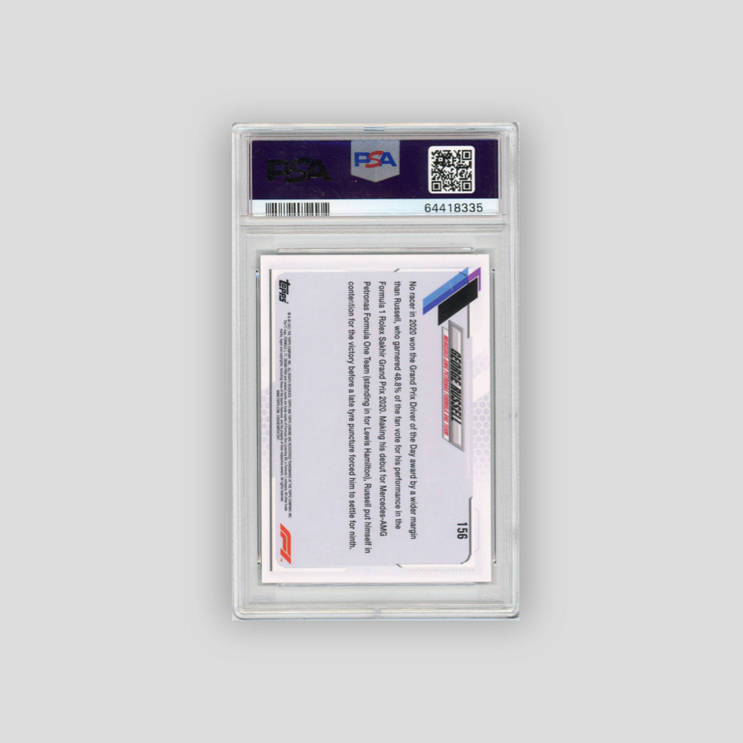 2021 Topps Chrome Formula 1 George Russell Checker Flag Refractor PSA10 #156