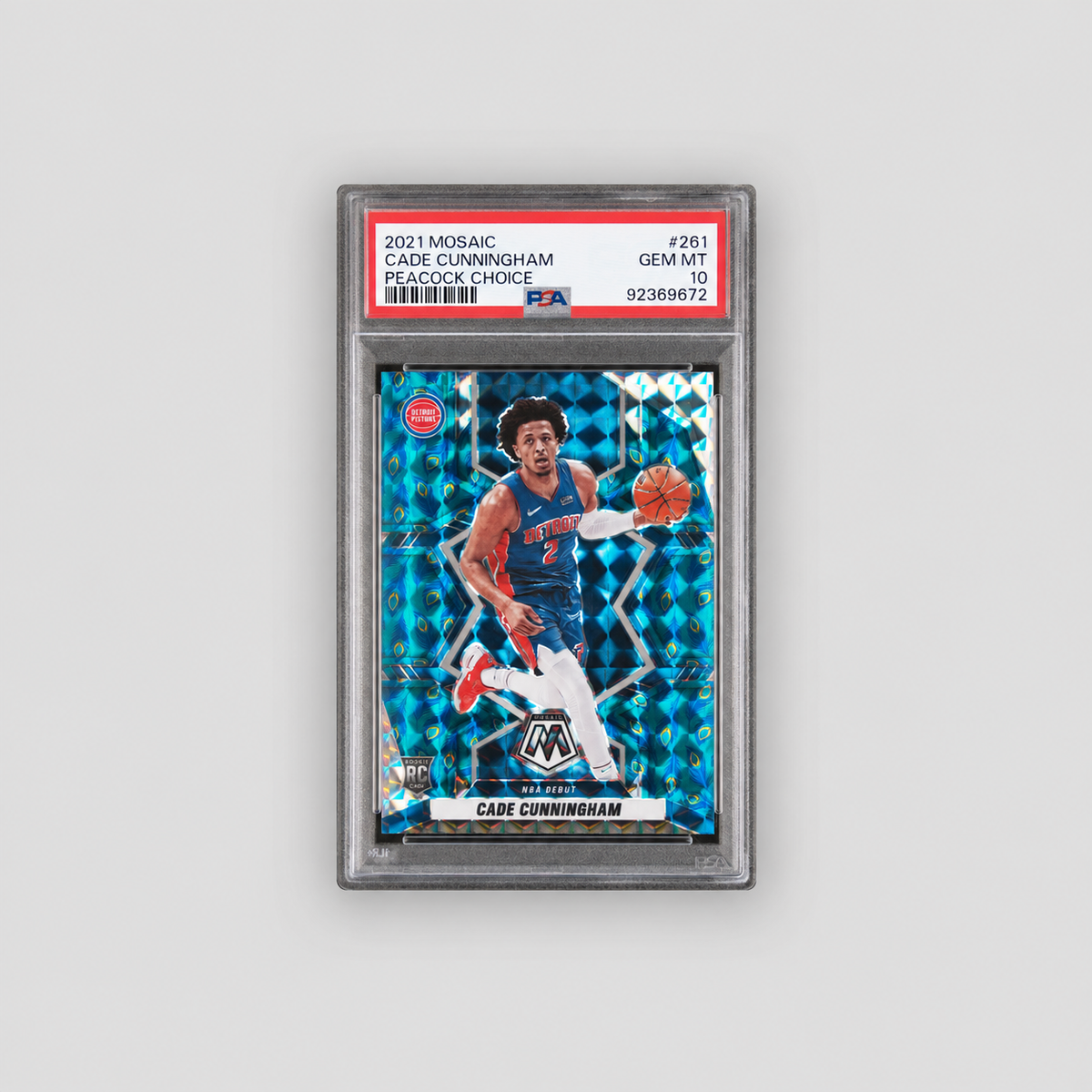 2021 Panini Mosaic Cade Cunningham Peacock Choice #261 PSA 10 - CDP