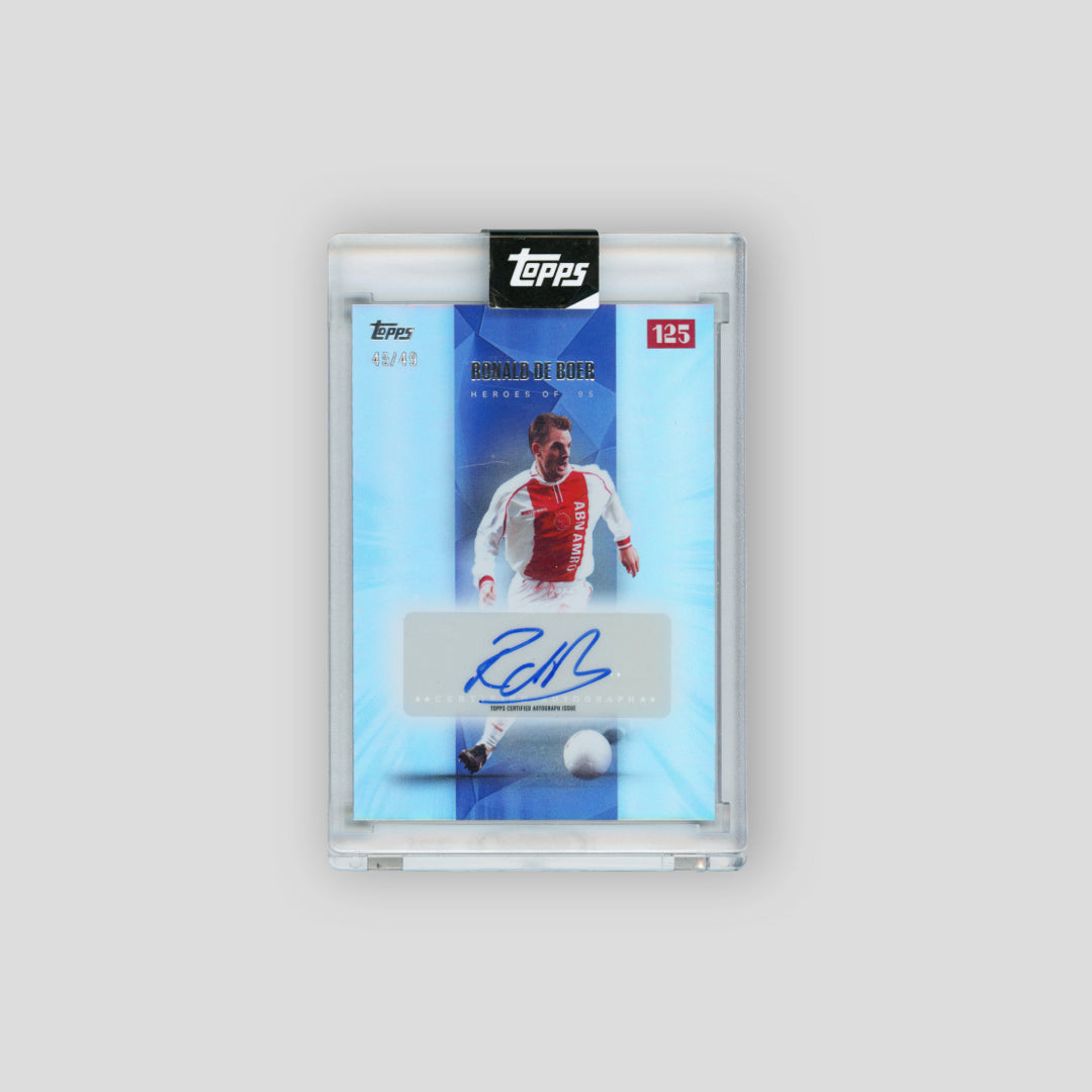 2025 Topps Ajax 125th Heroes of '95 Auto Ronald de Boer Blue /49 - Q's Cards