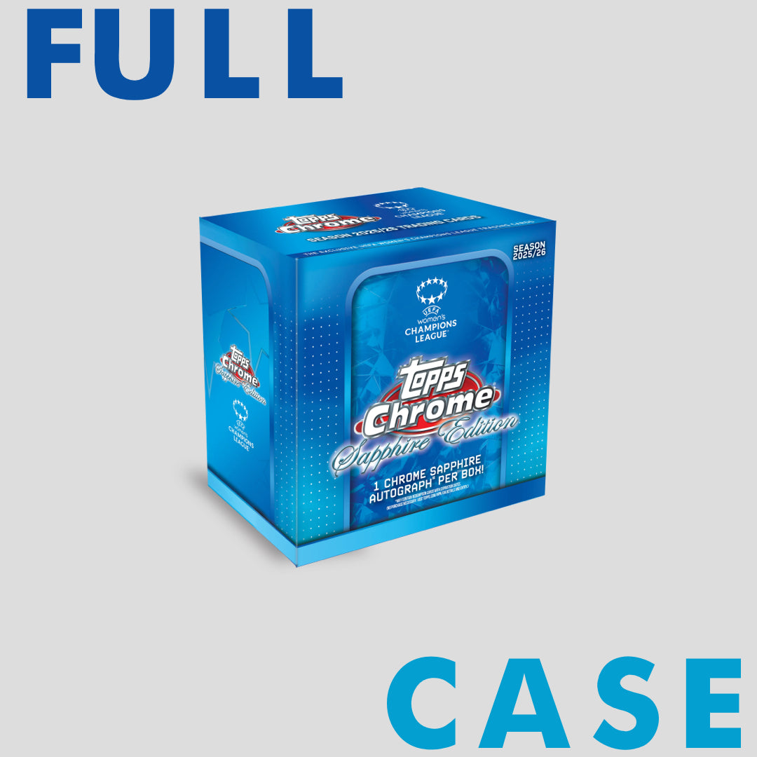 2025-26 Topps Chrome Sapphire Soccer UEFA Women's Champions League Hobby Box Case (12 Boxes) - Q's Cards