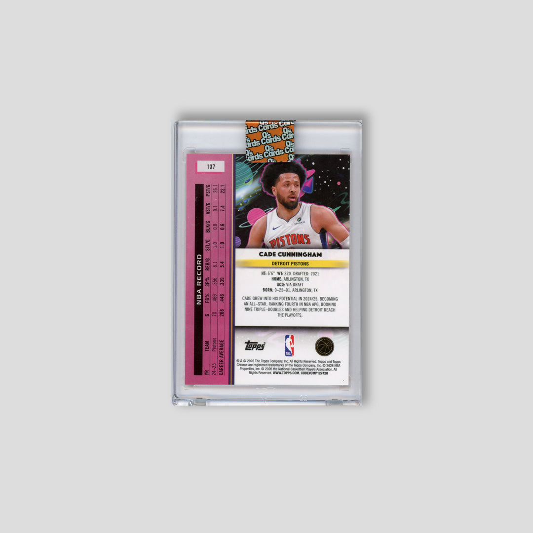 2025-26 Topps Chrome Cosmic Cade Cunningham Orange /25 #137