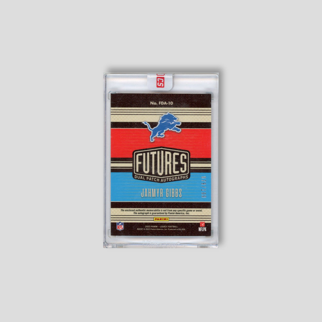 2023 Panini Legacy Jahmyr Gibbs Futures Dual Patch Auto /100 #FDA-10 - Panini