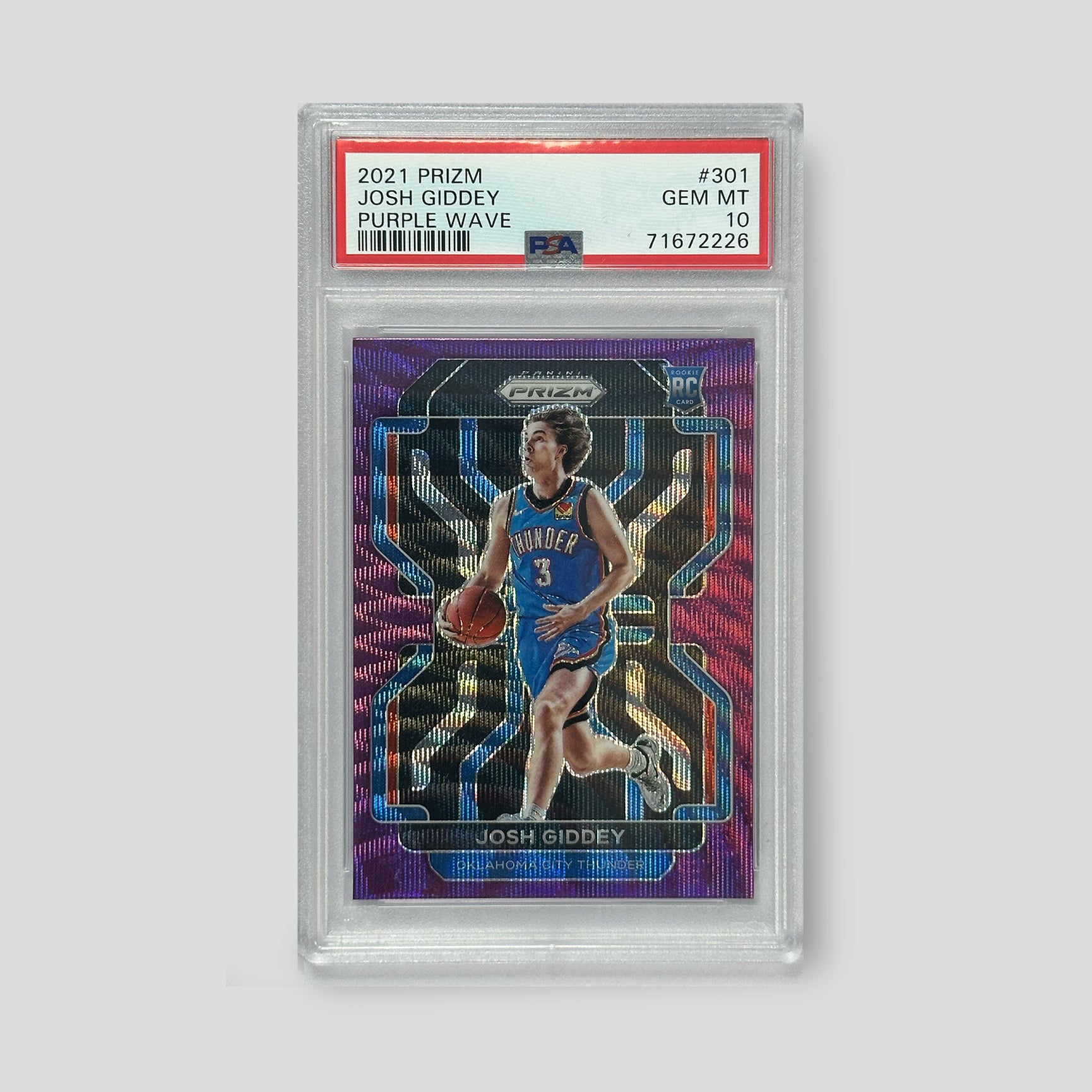 2021-22 Panini Prizm Purple Wave Josh Giddey PSA 10