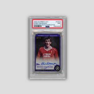 2023-24 Finest UCC Kenny Dalglish Marks of Excellence Purple #EX-KD1 PSA 9