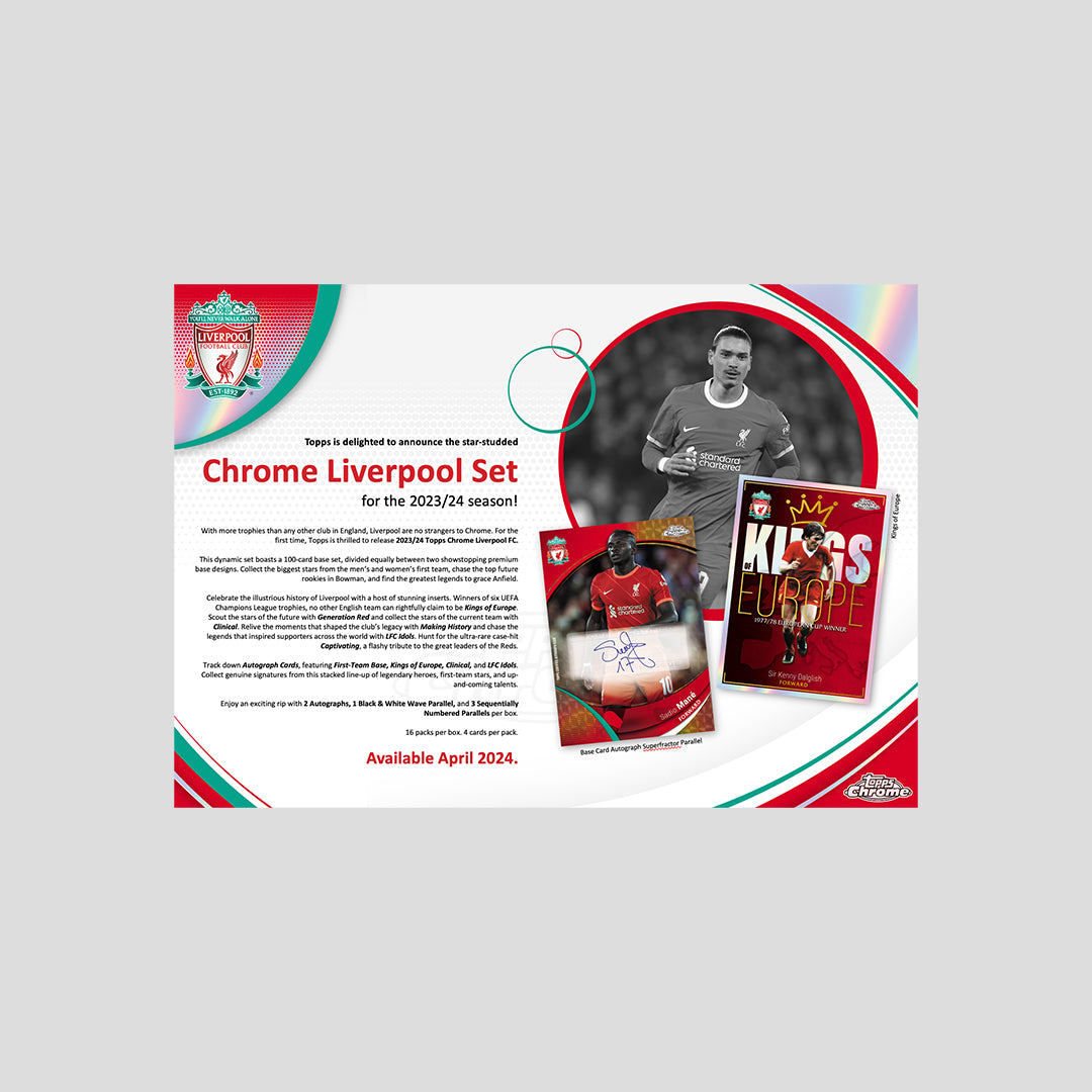 2023-24 Topps Chrome Soccer Liverpool Hobby Box