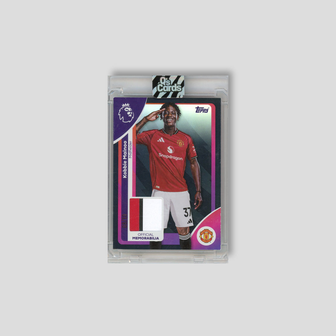 2025-26 Topps Premier League Kobbie Mainoo Black Relic /10 #RE-KMA - Q's Cards